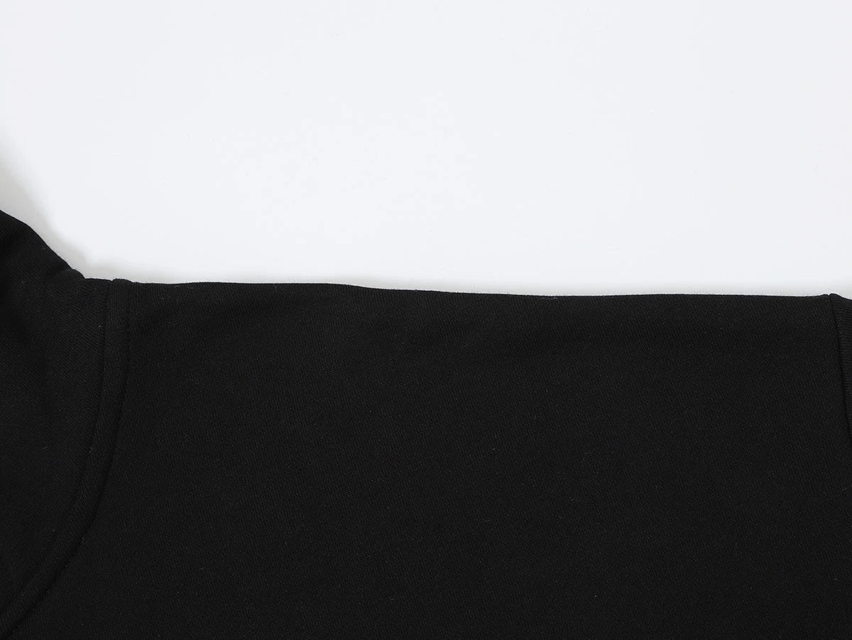 360 GSM 100% COTTON BOXY CROPPED 'BLACK' ZIP-UP HOODIE - Image 6