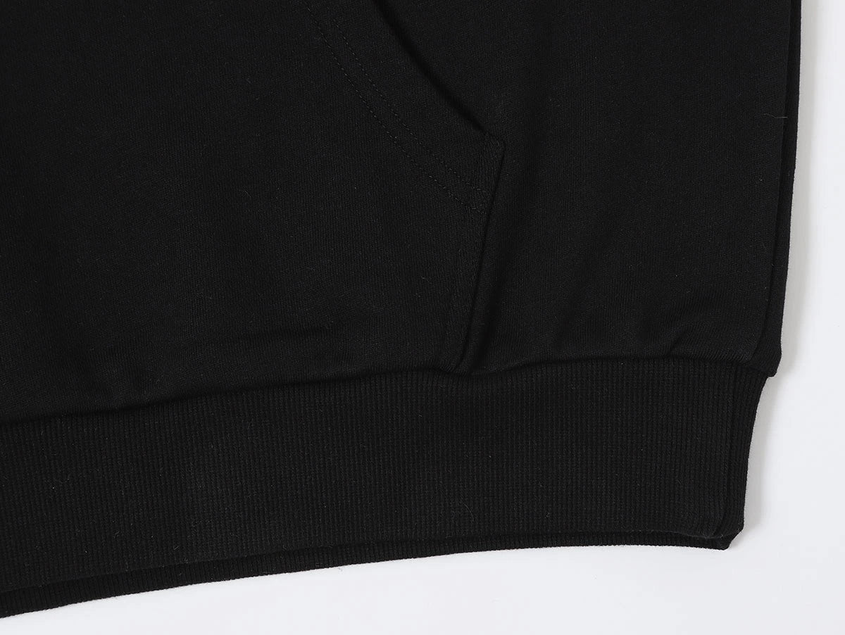 360 GSM 100% COTTON BOXY CROPPED FIT 'BLACK' HOODIE - Image 5