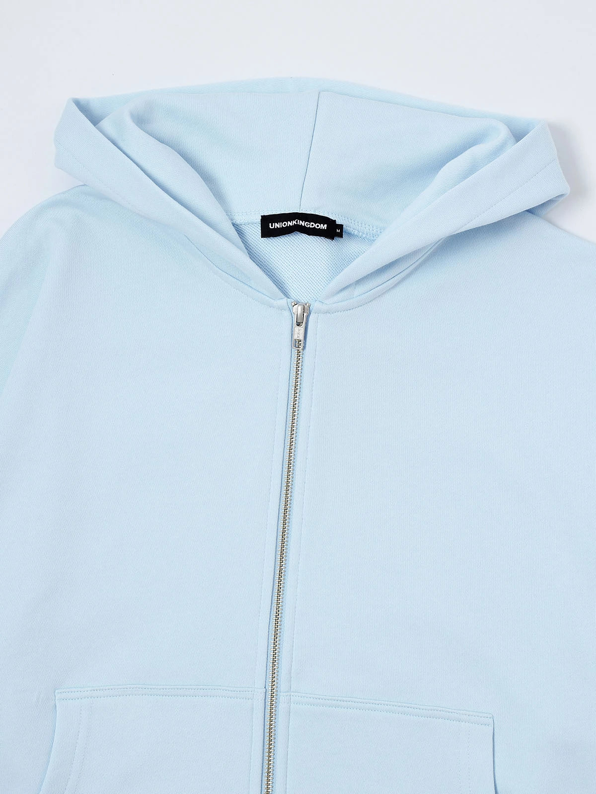 360 GSM 100% COTTON BOXY CROPPED 'PURE BLUE' ZIP-UP HOODIE - Image 8