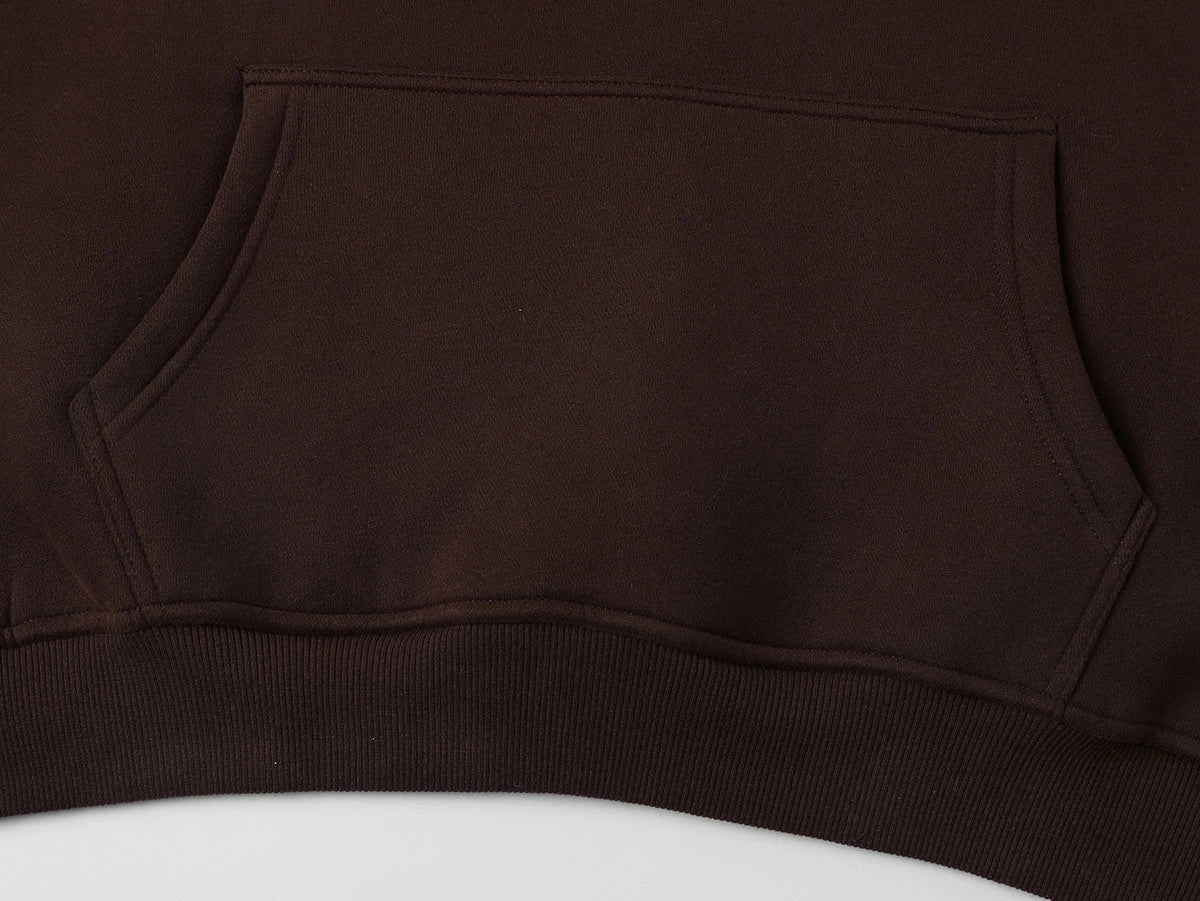 360 GSM CROPPED FIT 'BROWN' HOODIE - Image 4