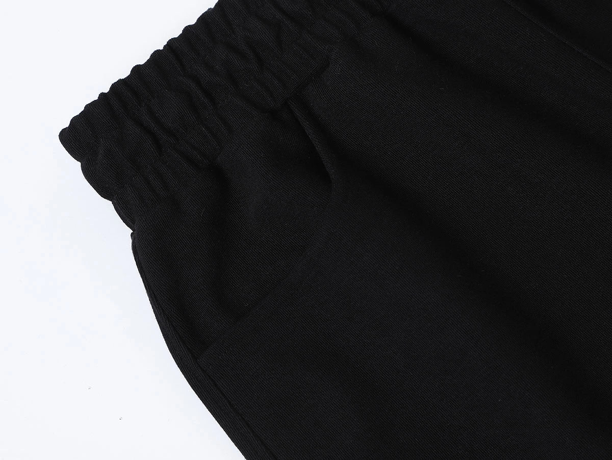 420 GSM MID-LENGTH LOOSE FIT 'BLACK' SHORTS - Image 3