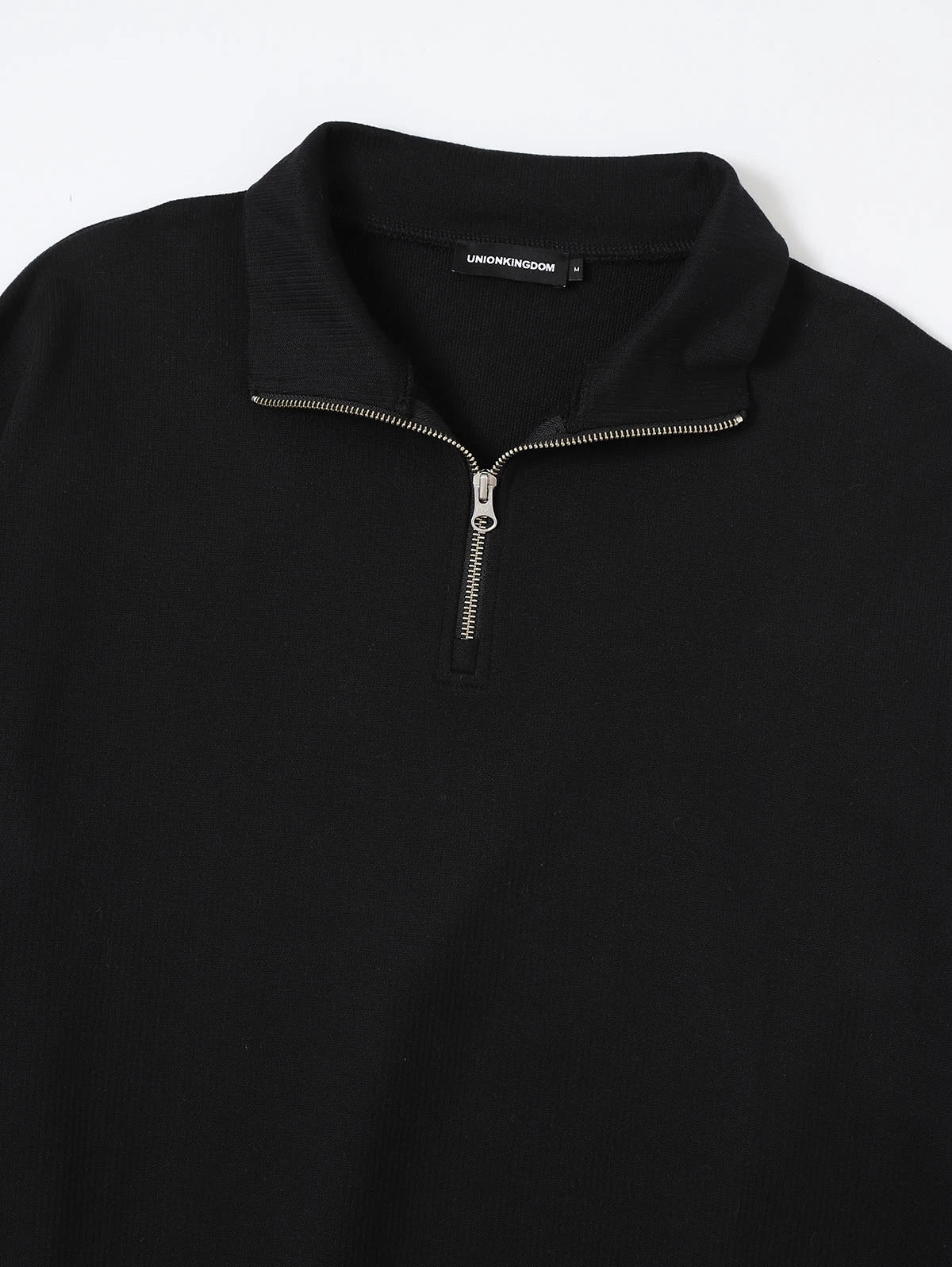 430 GSM BOXY CROPPED FIT QUARTER-ZIP 'BLACK' SWATERSHIRT - Image 3