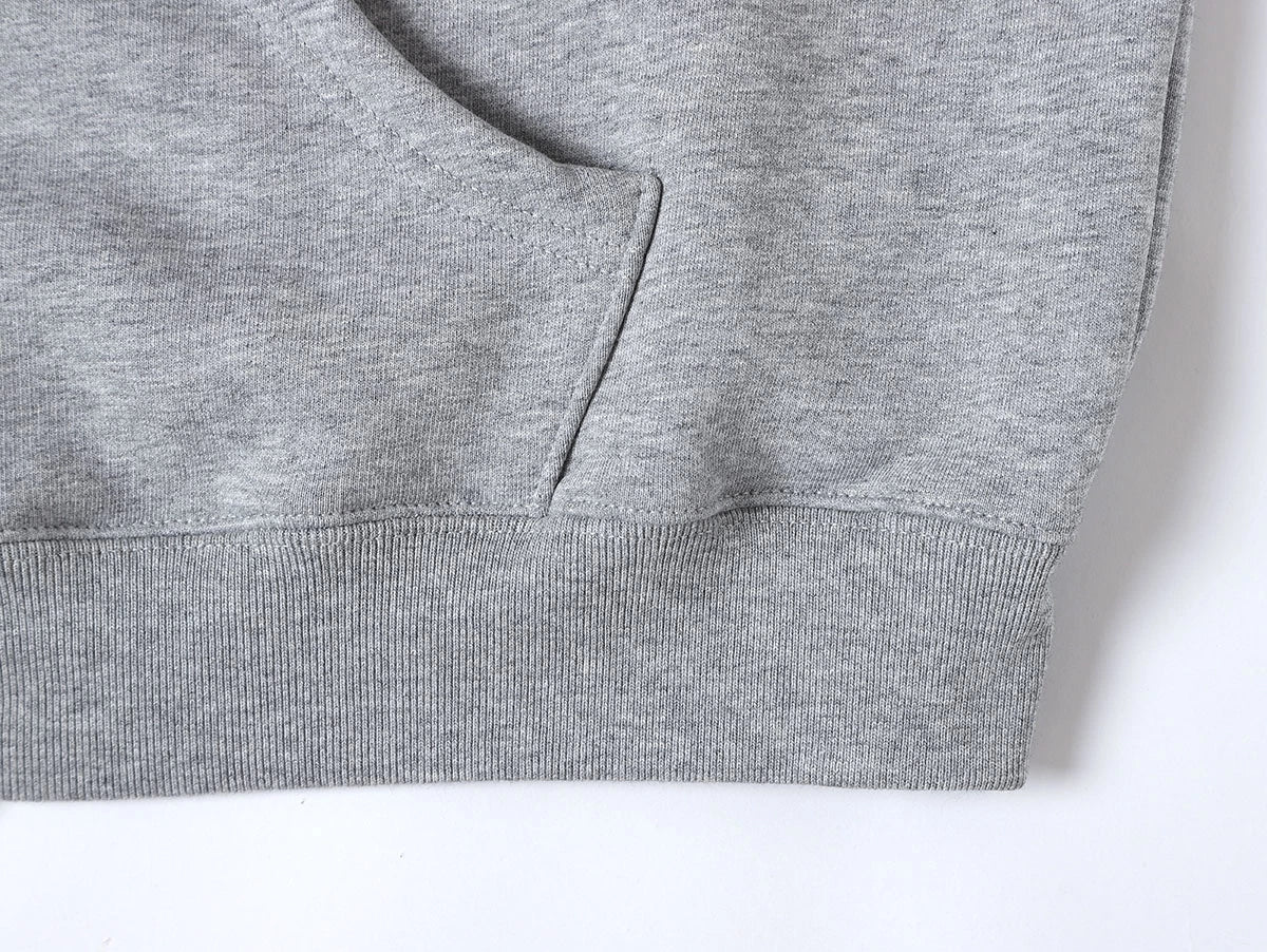 480 GSM FLEECE CROPPED FIT 'FLOWER GRAY' ZIP-UP HOODIE - Image 6