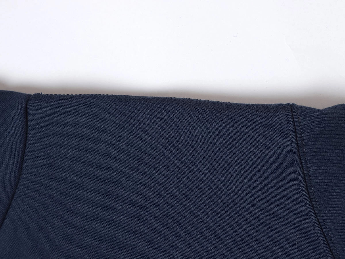 480 GSM FLEECE CROPPED FIT 'NAVY BLUE' ZIP-UP HOODIE - Image 5