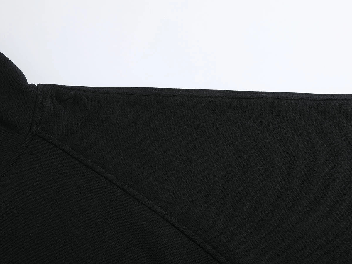 480 GSM RAGLAN BOXY CROPPED FIT ZIP-UP 'BLACK' ZIP-UP HOODIE - Image 4
