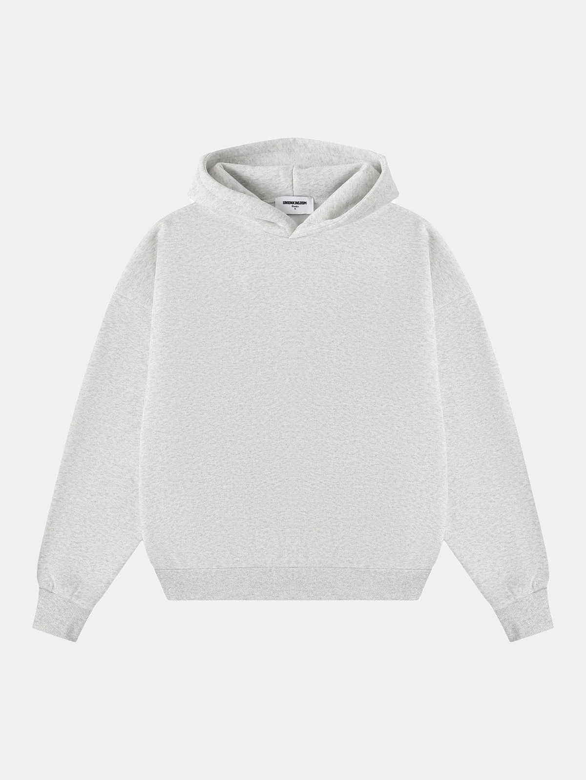 500 GSM  BOXY CROPPED 'LIGHT FLOWER GRAY' HOODIE