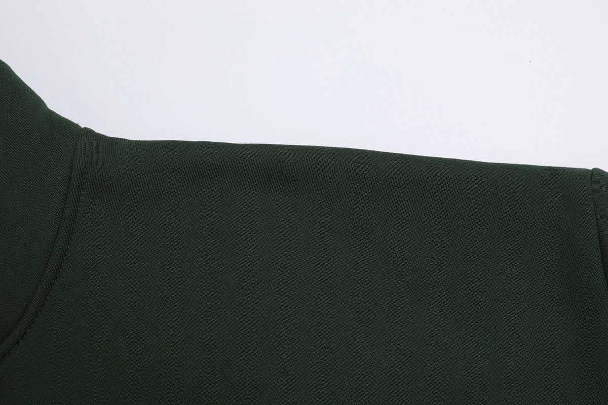 520 GSM BOXY CROPPED FIT ' DARK GREEN' ZIP-UP HOODIE - Image 3