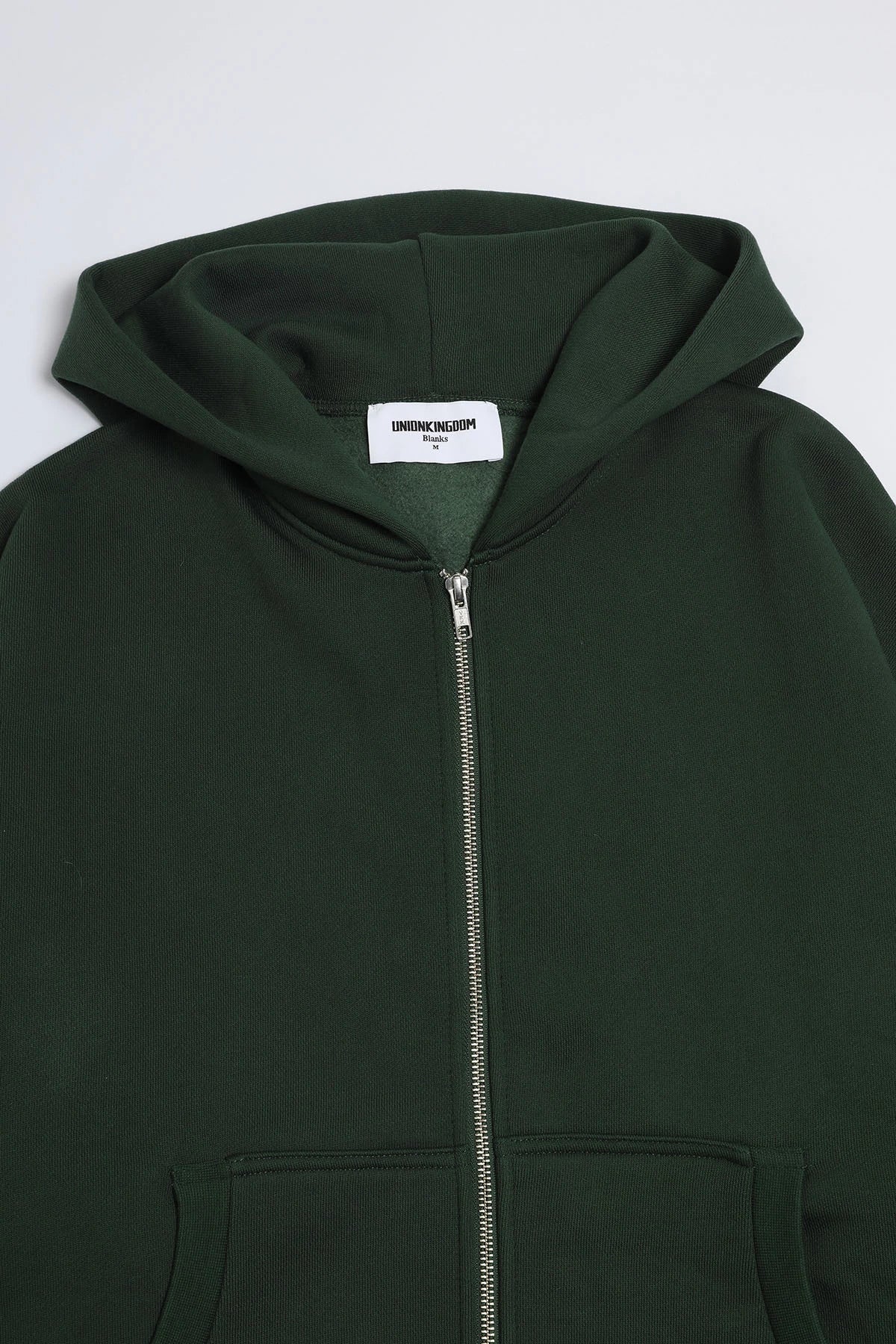 520 GSM BOXY CROPPED FIT ' DARK GREEN' ZIP-UP HOODIE - Image 7