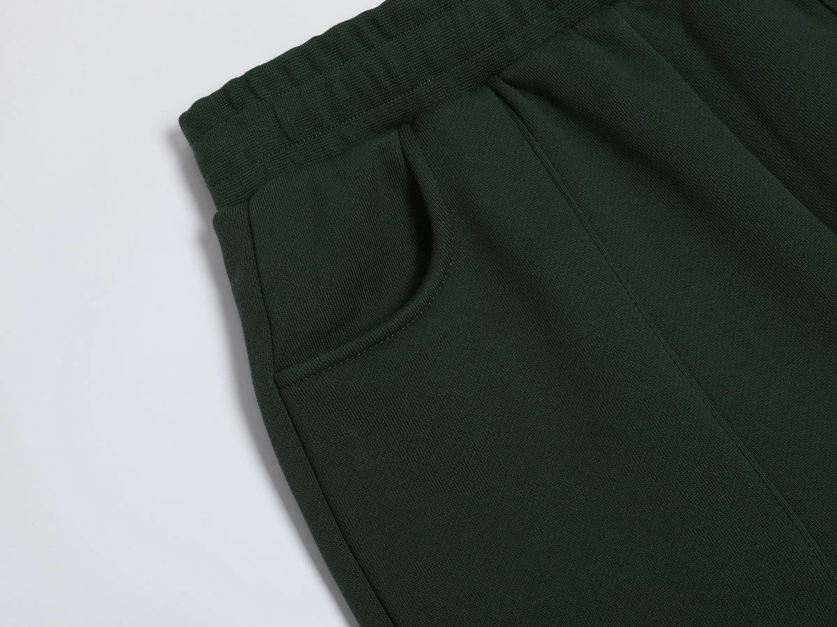 520 GSM COZY BAGGY 'DARK GREEN' STRAIGHT PANTS - Image 5