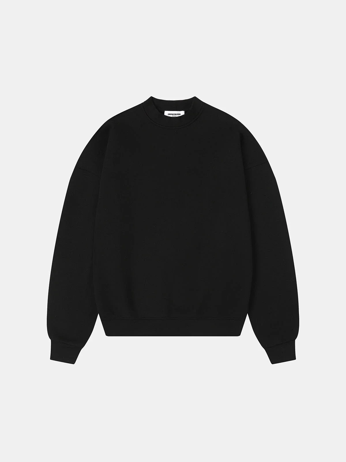 520 GSM BOXY CROPPED FIT 'BLACK' CREWNECK