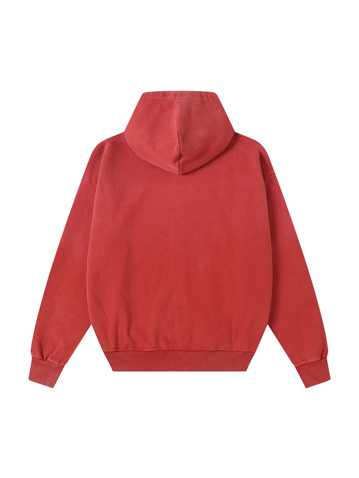 550 GSM CROPPED FIT 'WASHED RED' ZIP-UP HOODIE - Image 2