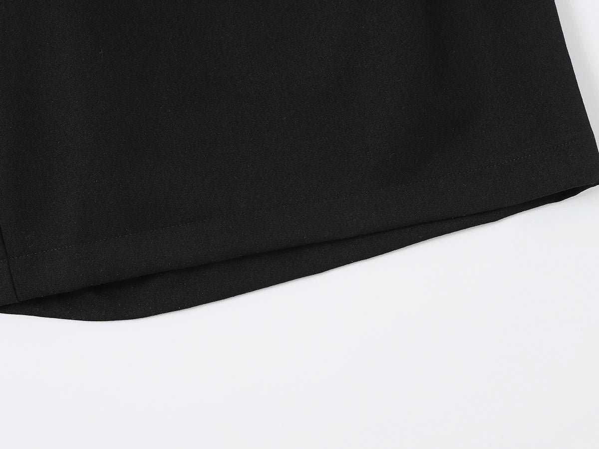 LOOSE FIT PLEATED 'BLACK' SHORTS - Image 5